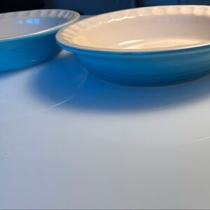 LE CREUSET Turquoise Pie Dish! NWOT!